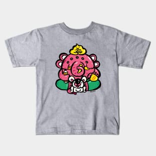 Pink baby elephant with bitcoin Kids T-Shirt